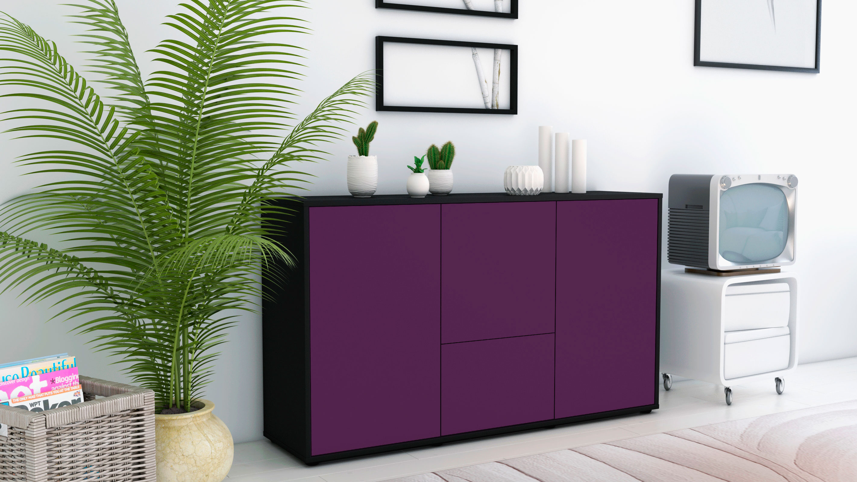 Sideboard Diana, Anthrazit matt Farb-Design (136x79x35cm)