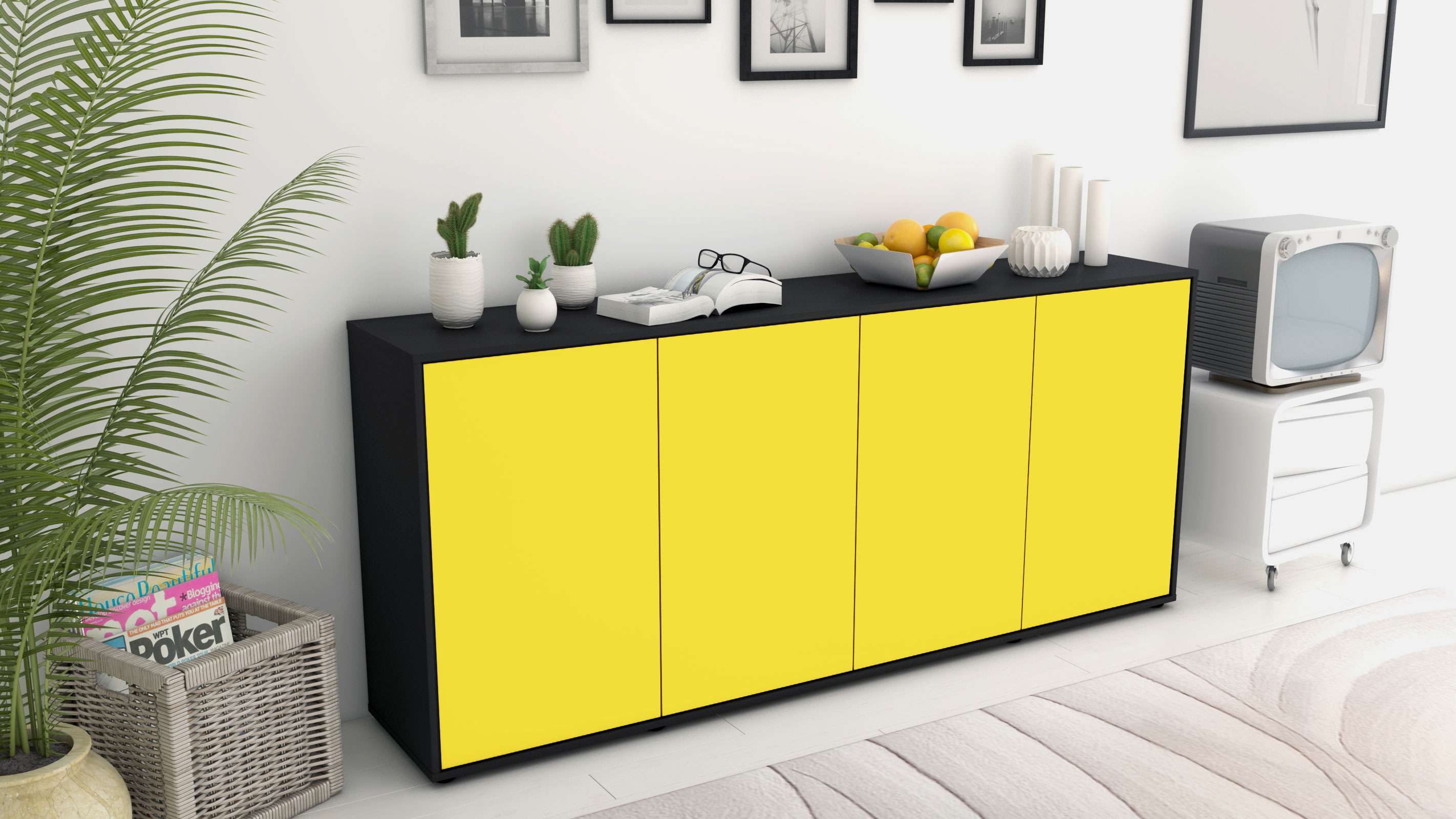 Sideboard Elana, Anthrazit matt Farb-Design (180x79x35cm)