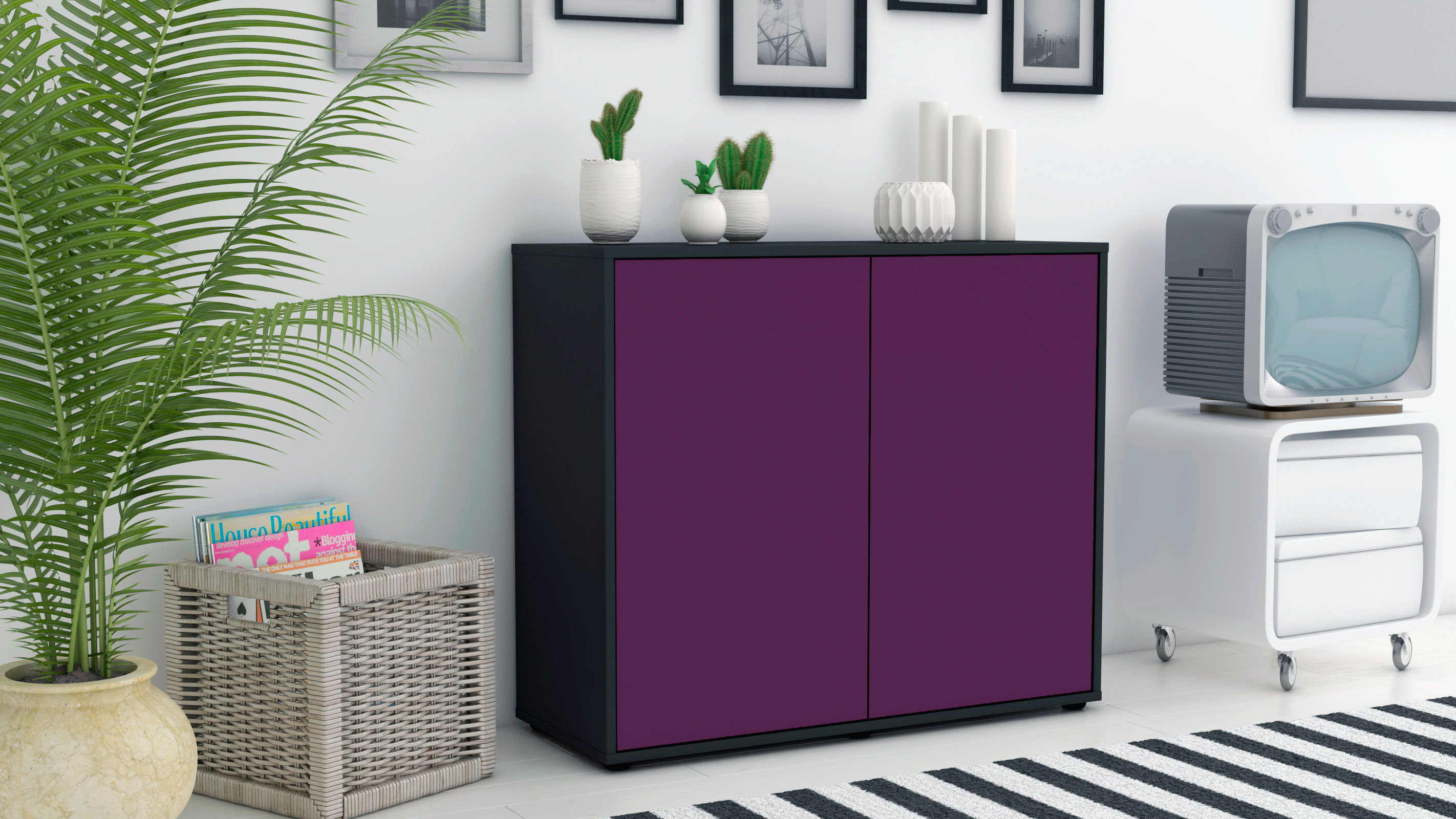 Sideboard Blanka, Anthrazit matt Farb-Design (92x79x35cm)