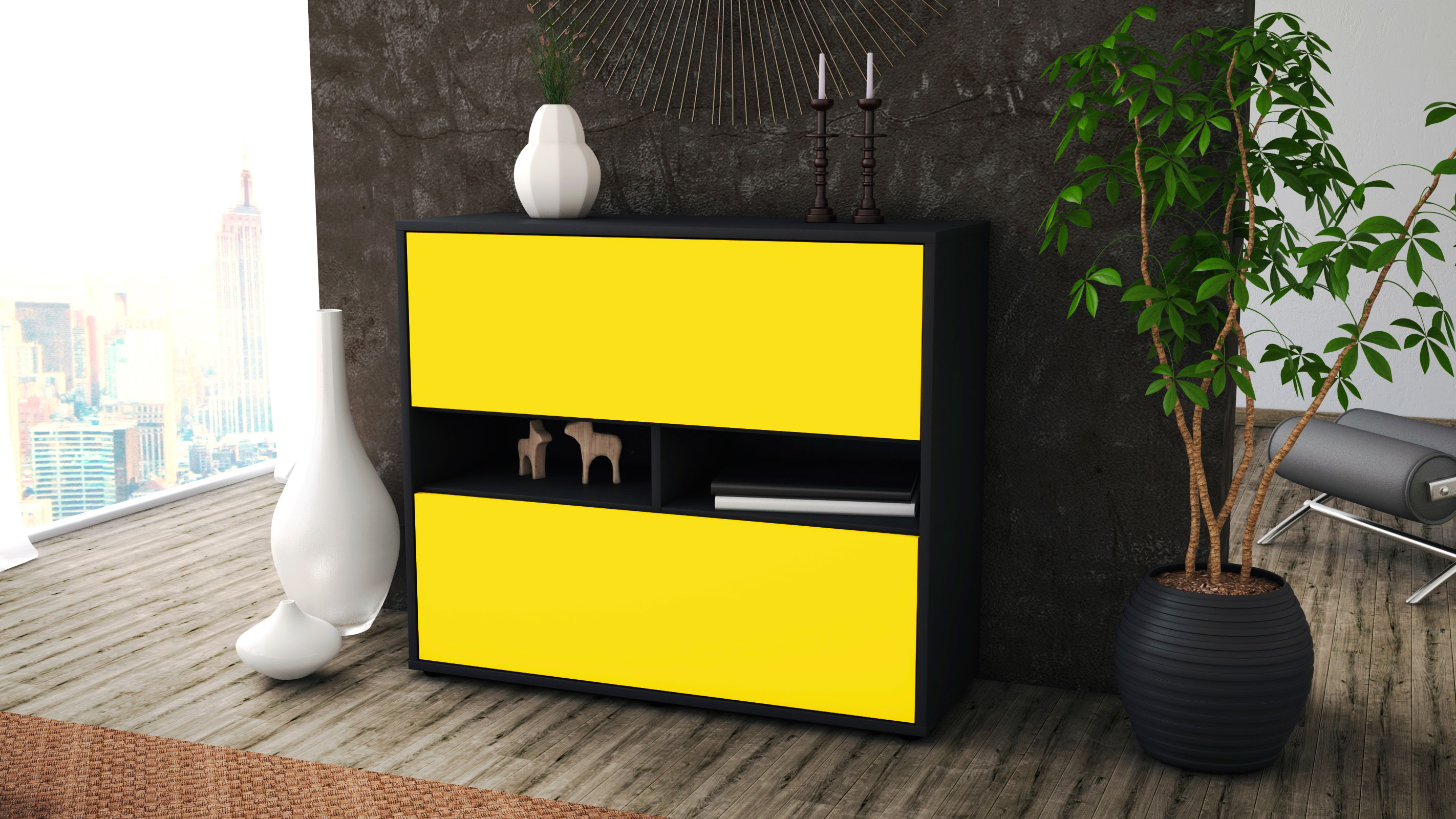 Sideboard Dalia, Anthrazit matt Farb-Design (92x79x35cm)