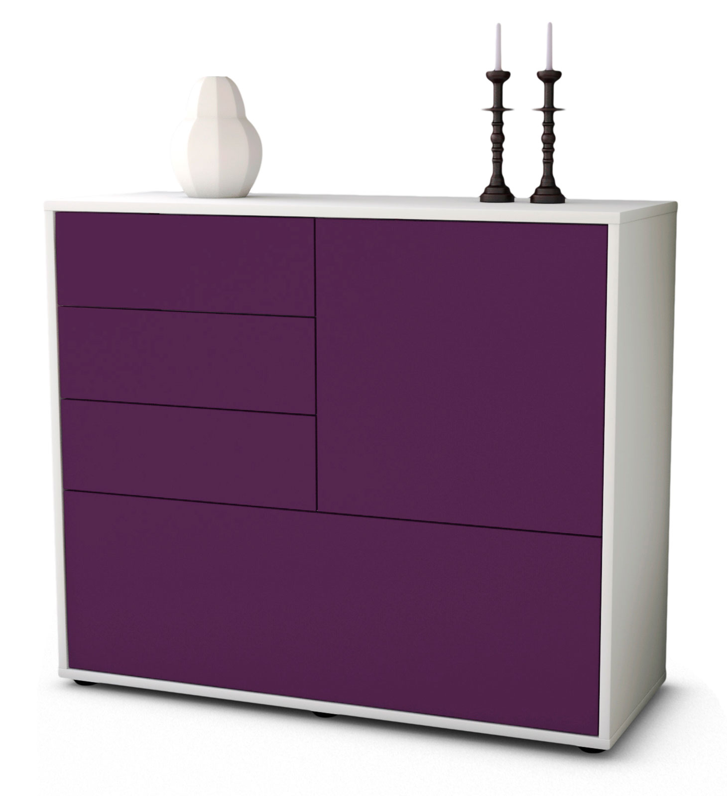 Sideboard Corina, Weiss matt Farb-Design (92x79x35cm)