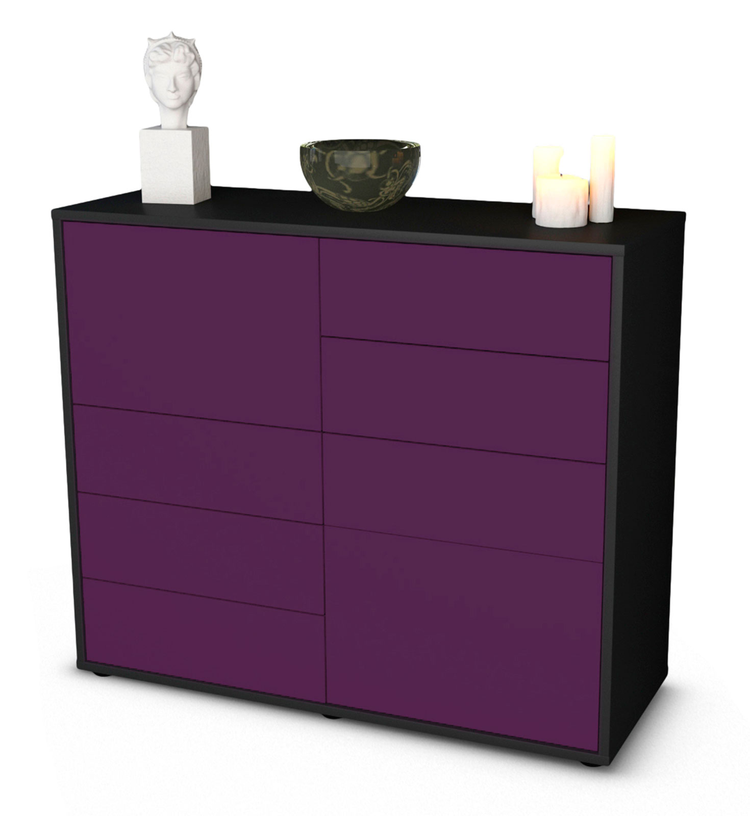 Sideboard Clarissa, Anthrazit matt Farb-Design (92x79x35cm)