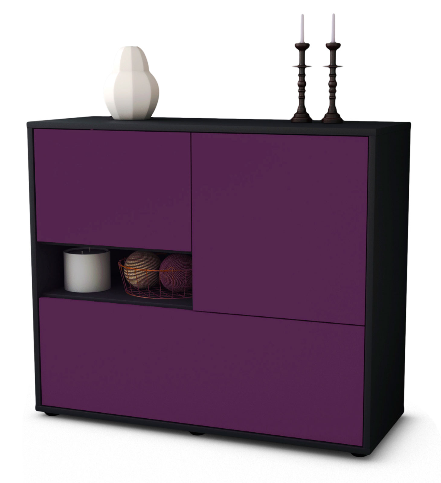 Sideboard Debora, Anthrazit matt Farb-Design (92x79x35cm)